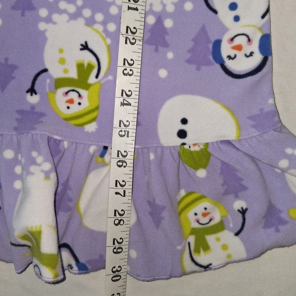 Carters Super Comfy Kids Girls Snowman‎ Print Fleece Nightgown Pajama Dress L